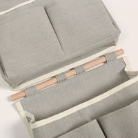 Sacs de rangement muraux, sac de rangement suspendu en polyester-coton pour salle de bain, cuisine, chambre à coucher, salon (noir, gris)