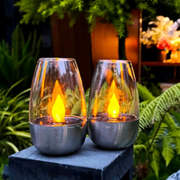 Bestseller Solarbetriebene Flammenlose LED-Kerzenlichter Hochwertig Hochgradig Wasserdicht IP44 Edelstahl für den Außenbereich