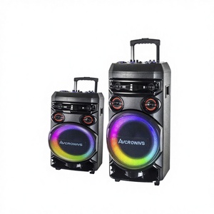 AVCROWNS CH-128 Enceinte Hi-Fi Puissante 12 Pouces avec Super Bass, Système Sans Fil, RGB, Roues en Bois, Karaoké, Modèle d'Usine - Product Image 3