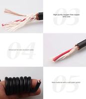 Kabel RVVP 3 Inti Berpelindung 0.2/0.3/0.5/0.75/1/1.5/2.5mm² Kabel Kontrol Daya Anti-interferensi Tembaga BC Fleksibel Tinggi untuk Motor