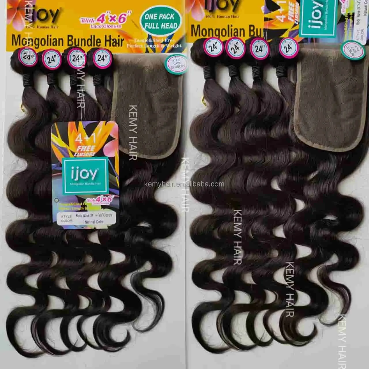 KEMY HAIR Blend Hair Bundles with 6*4  13*4 Lace Front Cheap Wholesale Packet Hair with Closure for Black Women