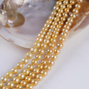 Collier rond Edison en gros, fait à la main, perles d'eau douce naturelles de 8 à 11 mm, de couleur blanche et rose, forme baroque, perles en vrac pour bricolage - Product Image 3