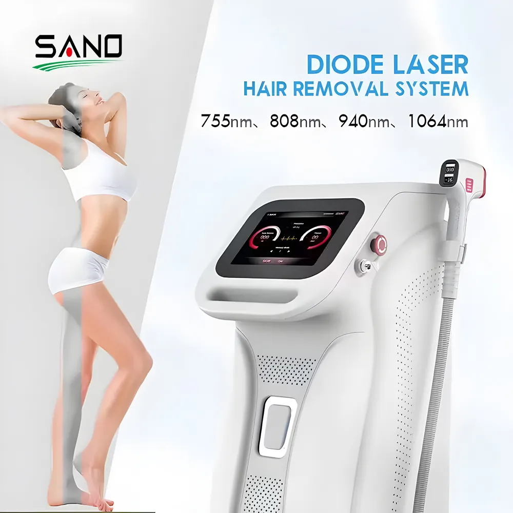 Diode Laser 755 808 940 1064nm 4 Wavelengths Diode Laser Hair Removal Machine For Whole Body Hair Removal