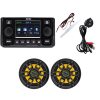 Haut-parleur marin étanche 8 pouces à gamme complète écran TFT H-068 * 2 + 4 pouces lecteur Radio BT MP5 H-401 + câble de données USB + ensemble d'antenne