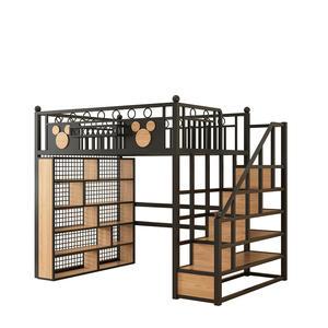 <span class=keywords><strong>Lit</strong></span> mezzanine moderne pour adultes et enfants, réglable <span class=keywords><strong>en</strong></span> <span class=keywords><strong>hauteur</strong></span>, avec structure métallique, pour hôtel et chambre à coucher - Product Image 2