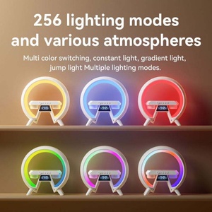แท่นชาร์จไร้สายแบบเร็ว ลำโพงบลูทูธ นาฬิกาปลุก โคมไฟตั้งโต๊ะ ไฟ RGB สีสันสดใส ที่ชาร์จสำหรับสมาร์ทโฟน - Product Image 5