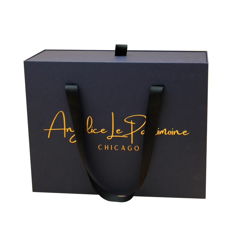 luxury printing logo paper box designs packaging custom wig drawer box packaging with ribbon