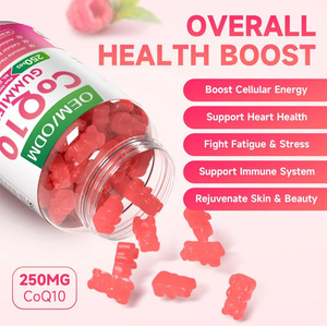 OEM Private Label Co-enzym Q10 Gummies 250mg 99% Zuiverheid Voedingskwaliteit Frambozen smaak Suiker Vrij Omega-3 Vitamine <span class=keywords><strong>B12</strong></span> Supplement - Product Image 1