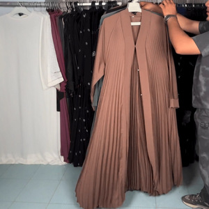 S-length Women's Adults Southeast <strong>Asian</strong> Pleated Polyester <strong>Maxi</strong> Cardigan <strong>Dress</strong> 2026 - Product Image 1
