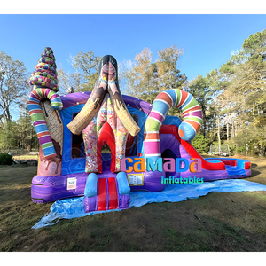 Casa de rebote inflable para niños de grado comercial, encantador Tema de bastón de caramelo, Tobogán de Castillo de salto, Combo, Material de PVC duradero para fiesta - Product Image 5