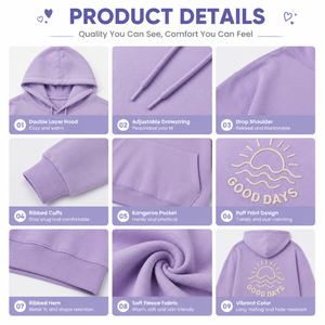 Sudadera con capucha personalizada para mujer, 100% algodón, hombros caídos, con logo impreso, manga larga, estilo oversized. - Product Image 3