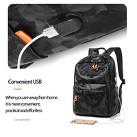 Sac à dos de voyage pour ordinateur portable 14 pouces, léger, avec renfort triangulaire texturé, résistant à l'eau, interface USB et sangle de fixation pour bagages
