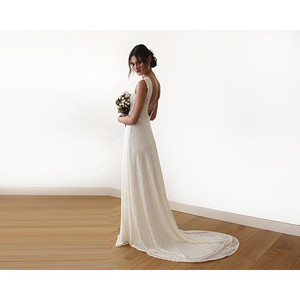 Abito in pizzo senza maniche e senza schienale con strascico # 1180 - Product Image 2