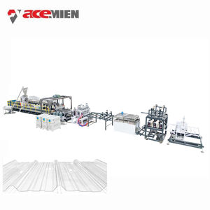 Tôle <span class=keywords><strong>ondulée</strong></span> transparente en plastique PC Tôle transparente transparente en <span class=keywords><strong>polycarbonate</strong></span> efficace de haute résistance formant un équipement de fabrication de machines - Product Image 1