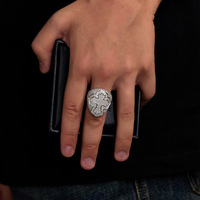 Bague Croix Hip Hop Luxe Léger en Argent Sterling S925 avec Moissanite D VVS1 – Cadeau Idéal pour Fêtes et Usage Quotidien