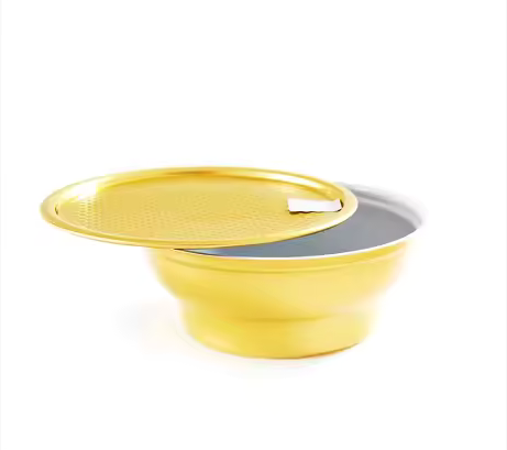 Self Heating 100ml 180ml 250ml 300ml Golden Aluminum Bowl Cans Empty Bird's Nest Packaging for Instant Food Porridge Soup
