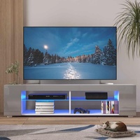 Unités murales de télévision de luxe meubles de salon lumière LED support de télévision et ensemble de table basse meuble TV en bois moderne