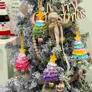 Adorno Navideño de Campana con Diseño de Dopamina, de Hilo Tejido Colorido y Felpa Suave, Colgante para Árbol y Coche, Llavero Hecho a Mano, Accesorio Festivo - Product Image 6