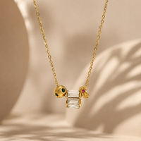 Collar de Cadena Doble Apilable Minimalista y Moderno SUMMLY, Joyería de Moda de Acero Inoxidable con Baño de Oro de 18K para Mujer