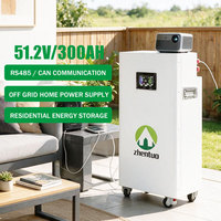 Système solaire familial 15 kWh, batterie LiFePO4 51,2 V 300 Ah, armoire compacte, hors réseau, hybride, surveillance par application WiFi, conception 10 ans