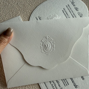 Tarjeta de Felicitación Personalizada para Bodas y Eventos con Estampado en Caliente, Sobre con Logotipo Personalizado, Impresión en Papel Couché/Artesanal Ecológico - Product Image 2