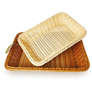Rectangular Woven Basket For Kitchen <b>Storage</b> Bread Fruit Snack Vegetable Organizing Tray Natural Color Handmade Design - Product Image 1