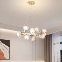 Lustre nordique moderne pour salon, îlot de salle à manger, chambre de luxe, lampe suspendue en céramique en forme de fleur pour hôtel et bar