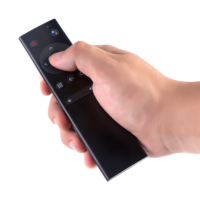 Télécommande vocale haute performance avec garantie de 12 mois, 12 touches, noire, recherche vocale, clavier universel en silicone, apprentissage intelligent