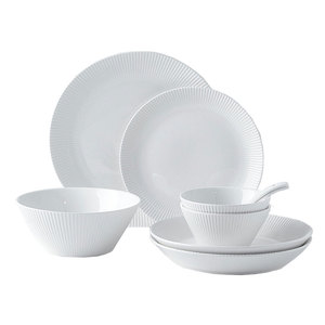 De nuevo la vajilla de porcelana 16 pcs en relieve blanco juegos de cena juego de vajilla de cerámica de cena de conjuntos platos <span class=keywords><strong>loza</strong></span> vajilla - Product Image 1