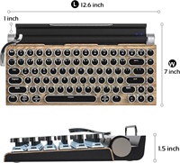 Keyboard Mekanik Retro Punk 84 Tombol 4000mAh untuk PC Tablet, Mode Nirkabel Bluetooth, Tombol Multi-Key, Laptop Gaming untuk Tablet Pad Mac