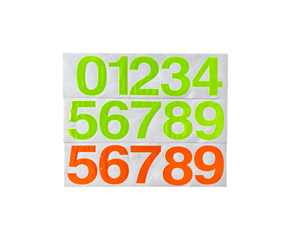 Autocollants réfléchissants numérotés, vert fluorescent, <span class=keywords><strong>orange</strong></span>, autocollants de sécurité en PVC auto-adhésifs pour véhicule et boîte aux lettres - Product Image 1