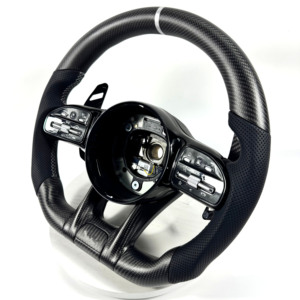 Volante de Fibra de Carbono para <span class=keywords><strong>Mercedes</strong></span> Benz AMG, Compatible con los Modelos W117, W176, W177, W203, W204, W205, W211, W212, W213, W218, C43, C63, C200, C300 - Product Image 2