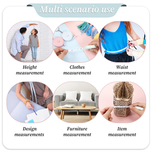 Mètre ruban rond portable avec fonction de rétraction automatique, couleurs pastel, pour la mesure corporelle et les cadeaux - Product Image 2