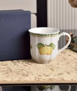 European-Style Light Luxury Bone China Mug Gift <b>Box</b> Striped Pattern Coffee & Water Cup Dishwasher Microwave Safe Heat Resistant - Product Image 1