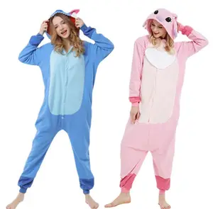 Sonbahar ve kış hayvan karikatür pijama yeni pembe mavi dikiş shaker kadife severler ev giysileri pijama