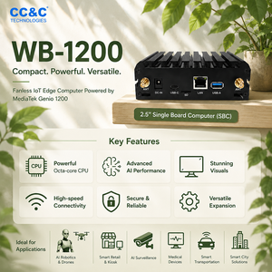 Carte de développement WB-1200 MediaTek Genio 1200 SBC, IA embarquée haute performance avec boîtier métallique - Product Image 1