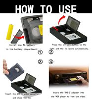 Adaptateur de cassette VHS-C en plastique alimenté par batterie pour caméscopes, lecteurs de magnétoscope, convertisseur VHS-C motorisé pour usage domestique