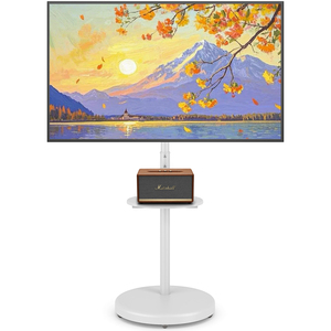 Carrello <span class=keywords><strong>TV</strong></span> Mobile YOMI con Ruote Invisibili, 17-35 Pollici, Rotazione <span class=keywords><strong>a</strong></span> 360°, Inclinazione Regolabile, Struttura in Legno e Acciaio, Nero, VESA Massimo 100x100 - Product Image 1