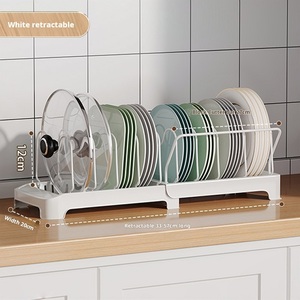 Planche à découper extensible Support <span class=keywords><strong>de</strong></span> <span class=keywords><strong>rangement</strong></span> pour la vaisselle 12 compartiments réglables Comptoir <span class=keywords><strong>de</strong></span> <span class=keywords><strong>cuisine</strong></span> Armoire garde-manger <span class=keywords><strong>sous</strong></span> évier Blanc - Product Image 2