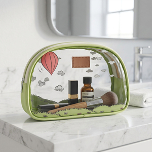 <span class=keywords><strong>Sac</strong></span> cosmétique en toile PVC à double face avec motif imprimé personnalisé, transparent, en forme d'arachide, lot de 3 sacs de maquillage - Product Image 1