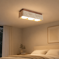 Plafonnier Wabi Sabi en pierre jaune, lampe de plafond médiévale en travertin, éclairage de plafond carré en bois pour chambre, couloir, escalier