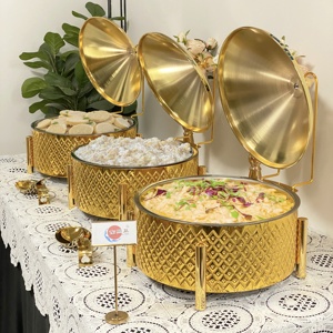 Plats de service de luxe 9L pour buffet de restaurant, chauffe-plats pour traiteur, mariage, fête, maintien au chaud des aliments - Product Image 2