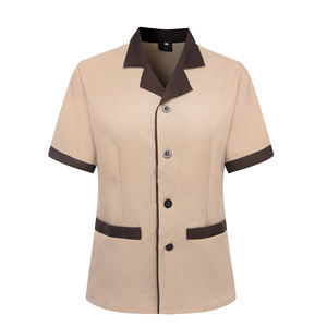 Uniforme de personal unisex de manga corta con logotipo personalizado OEM, uniforme de personal de <span class=keywords><strong>limpieza</strong></span> de ropa de trabajo - Product Image 5