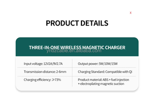 15W สามในหนึ่งที่ชาร์จไร้สายแบบพับได้สำหรับสมาร์ทโฟนหูฟัง smartwatches - Product Image 5