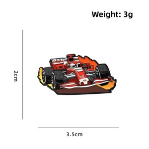 Broche en émail de voiture de course de formule 1 de dessin animé avec <span class=keywords><strong>drapeau</strong></span> à damier, badge de collection pour la décoration d'un tenue sportive et comme cadeau - Product Image 4