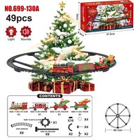 Cadeau de Noël DIY : Ensemble de train électrique suspendu pour Noël, jouets en plastique avec rails pour arbre de Noël, avec fumée, lumière et son