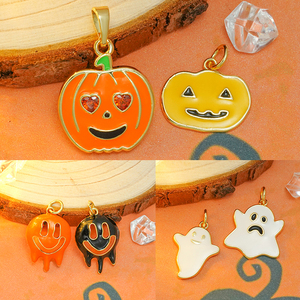 New Men Phim Hoạt Hình Bí Ngô Phù Thủy Hat Bat Ma Charms Mạ Vàng Spider Skull Halloween Mặt Dây Chuyền Vòng Cổ Trang Sức Phụ Kiện - Product Image 3