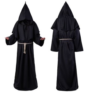 <span class=keywords><strong>Costume</strong></span> da monaco medievale di <span class=keywords><strong>Halloween</strong></span> MAH07, mantello da mago, sacerdote, frate, con cappuccio. - Product Image 2