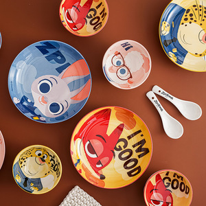 Juego de Platos de Cerámica de Judy y Nick de Zootopia, Vajilla de Dibujos Animados, Caja de Regalo para Decoración de Cocina y Hogar - Product Image 3