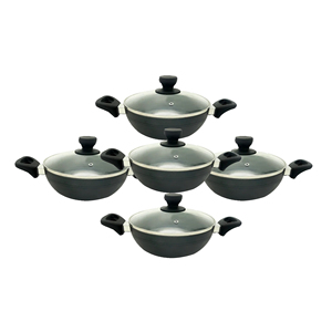 Batterie de cuisine antiadhésive en aluminium de haute qualité au design personnalisé écologique ustensiles de cuisine antiadhésifs poêle colorée du Bangladesh - Product Image 5